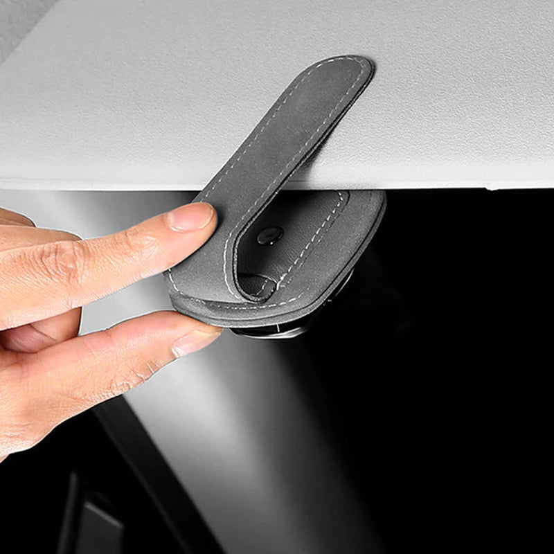 Multifunktionel brilleklips i ruskind med dit billogo